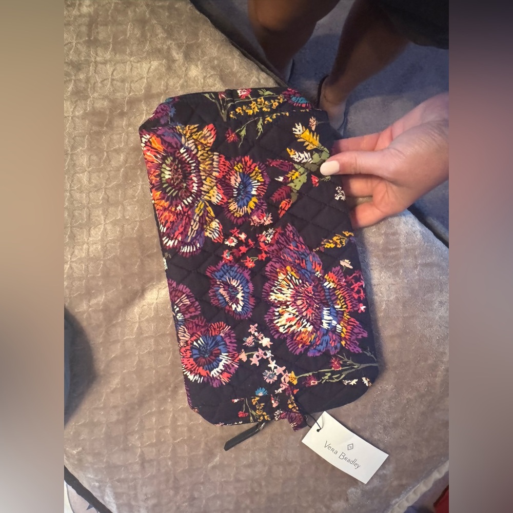 Vera Bradley Multicolor Floral Quilted Large Cosmetic Pouch